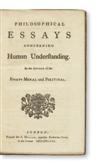 HUME, DAVID. Philosophical Essays concerning Human Understanding. 1748